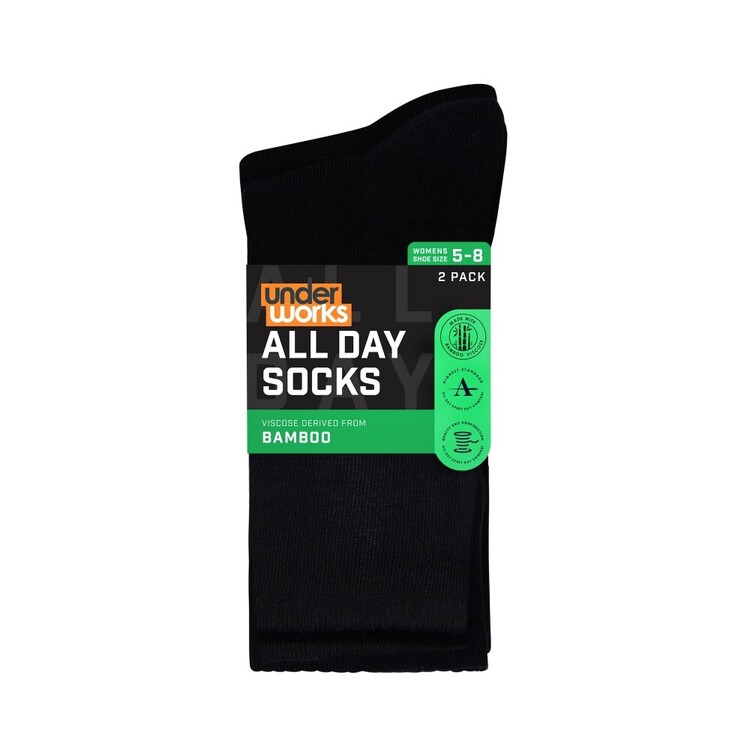 Underworks Women's All Day Bamboo derived Viscose Cushioned Sole Socks ...