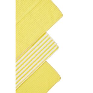 Smith & Nobel Microfibre Tea Towel 3 Pack Yellow Stripe