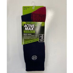 Active Max Men's Bamboo Socks Red & Navy 6 - 11