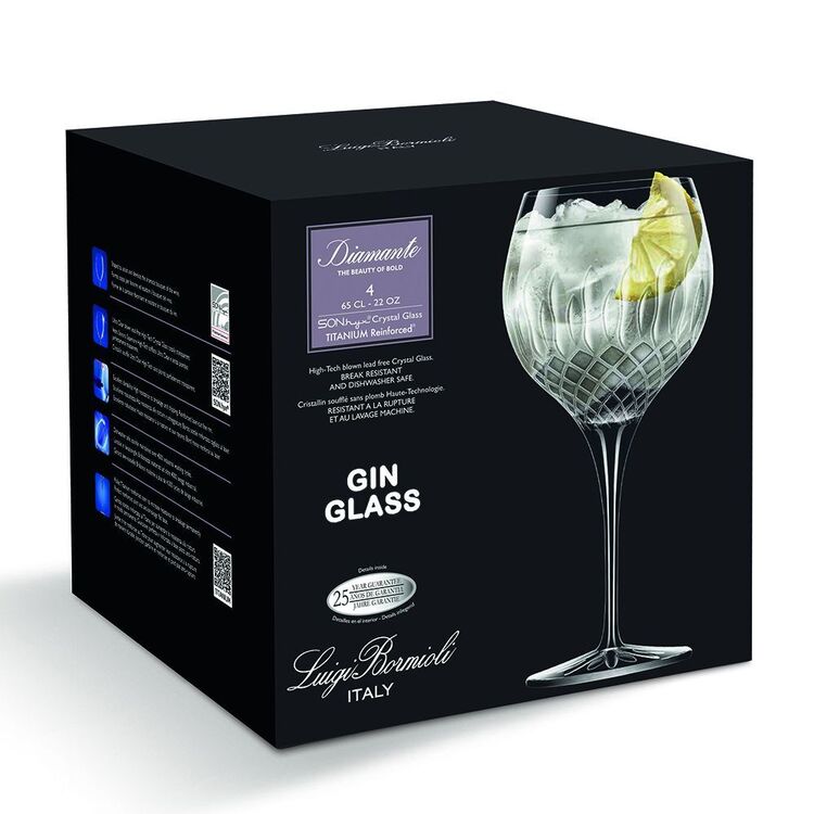 Luigi Bormioli Diamante 650 ml 4-Piece Gin Glass Set