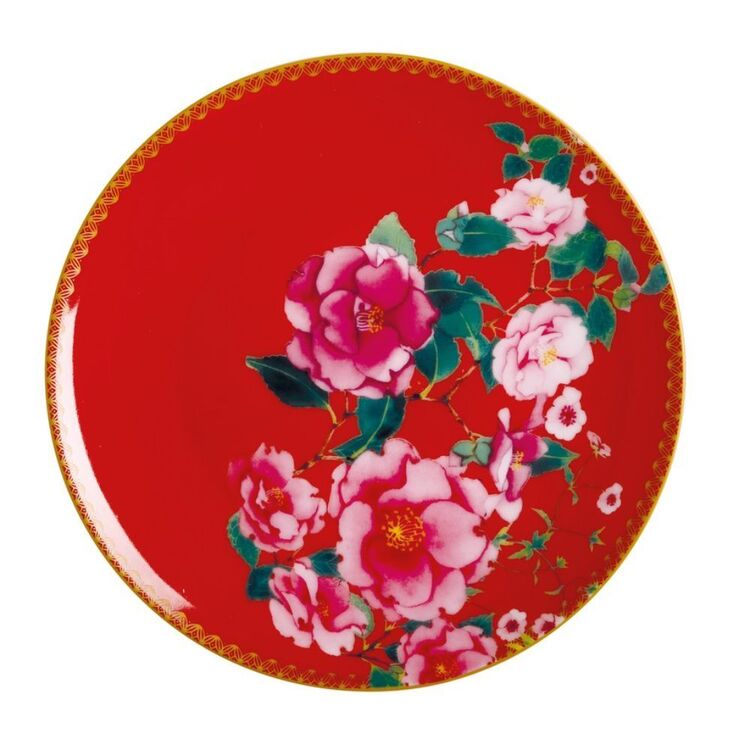 Maxwell & Williams Teas & C's Silk Road 19.5 cm Coupe Plate Cherry Red