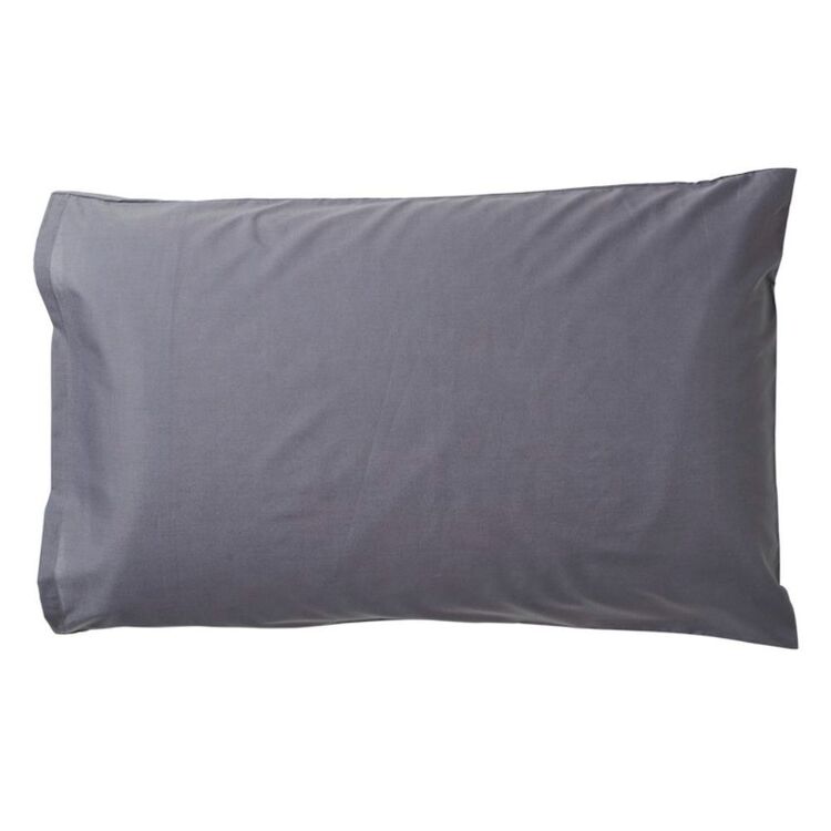 Accessorize Polycotton Standard 2 Pack Pillowcase Charcoal Standard