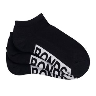 Bonds Women's Logo Low Cut Socks 3 Pack Black