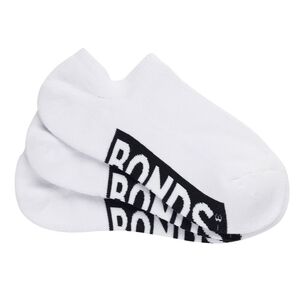 Bonds Women's Logo No Show Socks 3 Pack White