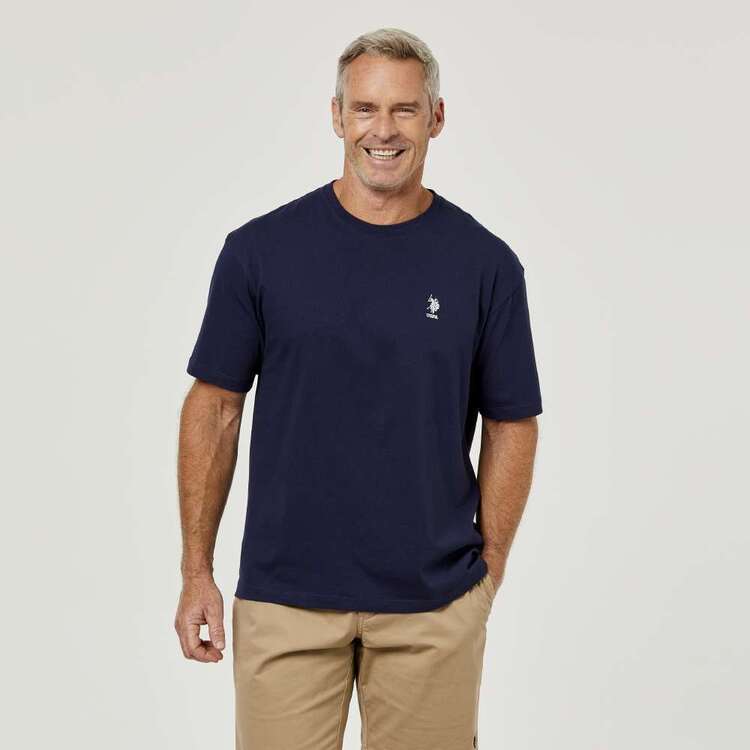 U.S. Polo Assn. Men's Basic Crew Neck T-Shirt With Medium Logo Navy Small