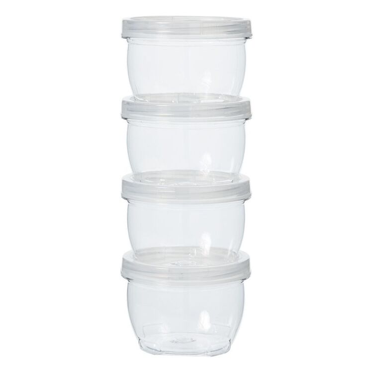 Austwide 4-Piece Stackable Twist Storage Containers 240mL
