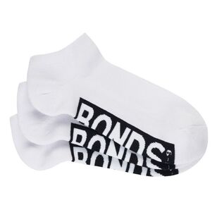 Bonds Men's Logo Low Cut Sock 3 Pack White