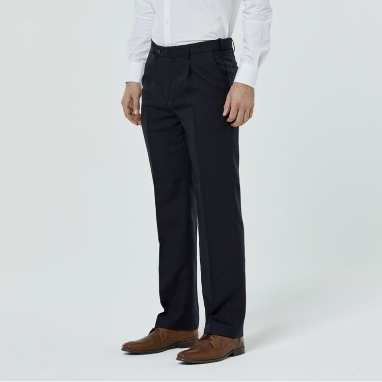 Zeds Men's Carlton Single Pleat Front Trouser with Comfort Stretch ...
