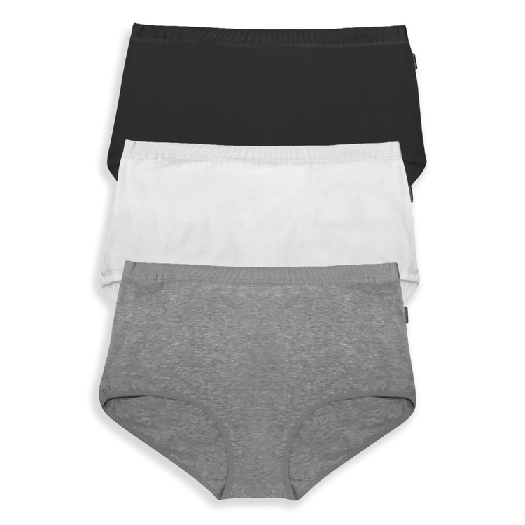 Underworks Women's Full Brief 3 Pack Black, Grey & White | Harris Scarfe