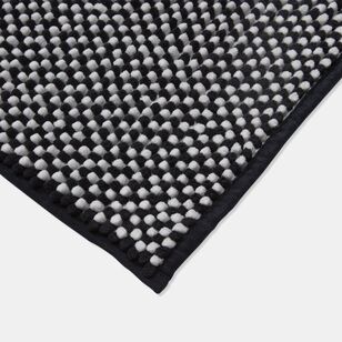 Soren Chenille Microfibre Bath Mat Black 50 x 80 cm