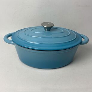 Smith + Nobel Traditions 3L Cast Iron Oval Casserole Pot Blue