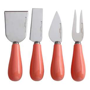 Maxwell & Williams Mezze 4-Piece Cheese & Knife Set Coral