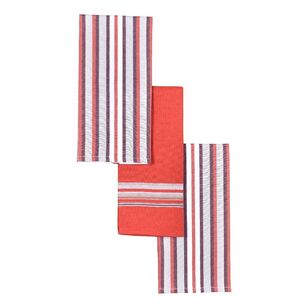 Smith & Nobel Normandy 70 x 45 cm Tea Towel 3 Pack Red