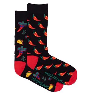 Mitch Dowd Men's Tacos & Chillies Socks 2 Pack Black 8 - 13