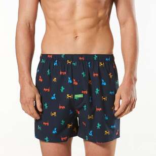 Mitch Dowd Men's Dog Gone Bad Bamboo Woven Boxer Navy