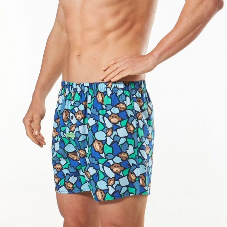 Mitch Dowd Men's Monkey Face Bamboo Blend Printed Boxer Multicoloured ...