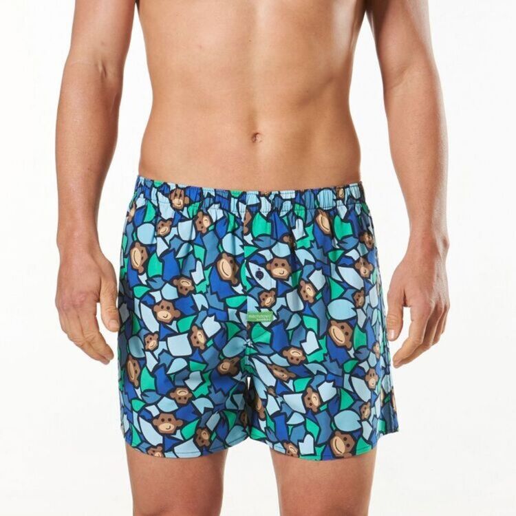 Mitch Dowd Men's Monkey Face Bamboo Blend Printed Boxer Multicoloured ...