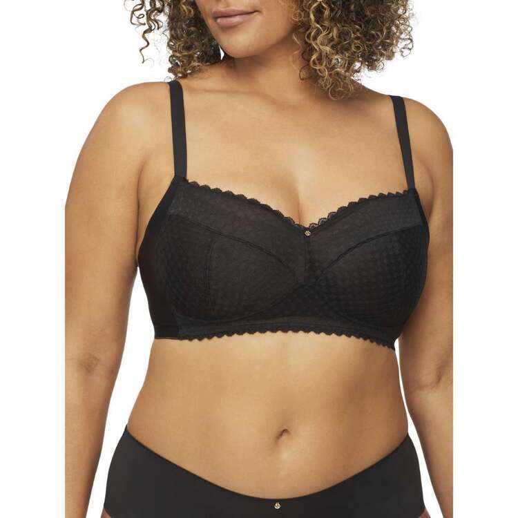 Breezies, Intimates & Sleepwear, Breezies Lace Effects Full Coverage  Seamless Wirefree Bra Black 36g A463929