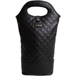 Tempa Quilted Insulated Double Wine Bag Black