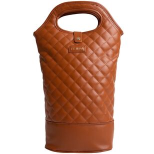 Tempa Quilted Insulated Double Wine Bag Brown