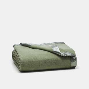 Elysian Australian Wool Blanket Queen Bed Green 220 x 240 cm