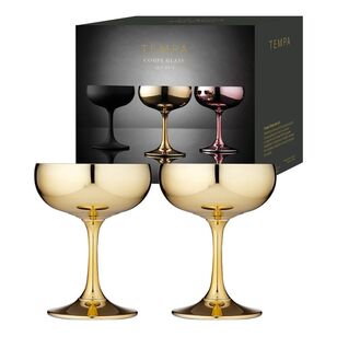 Tempa Aurora Coupe Glass 2 Pack Gold