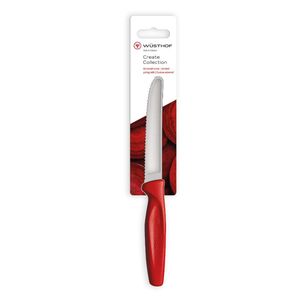 Wusthof Create 10 cm Serrated Paring Knife Red