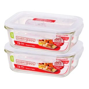 Lock & Lock Euro 630ml Rectangle Container 2 Pack