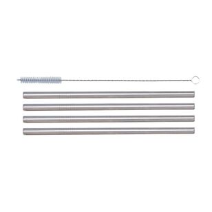 Cuisena 4-Piece Stainess Steel Thick Straws Set & Cleaner