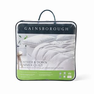 Gainsborough 50/50 White Duck Feather & Down Summer Quilt White