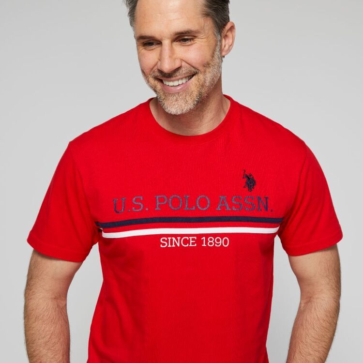 U.S. Polo Assn. Men's Branded Short Sleeve T-Shirt Red
