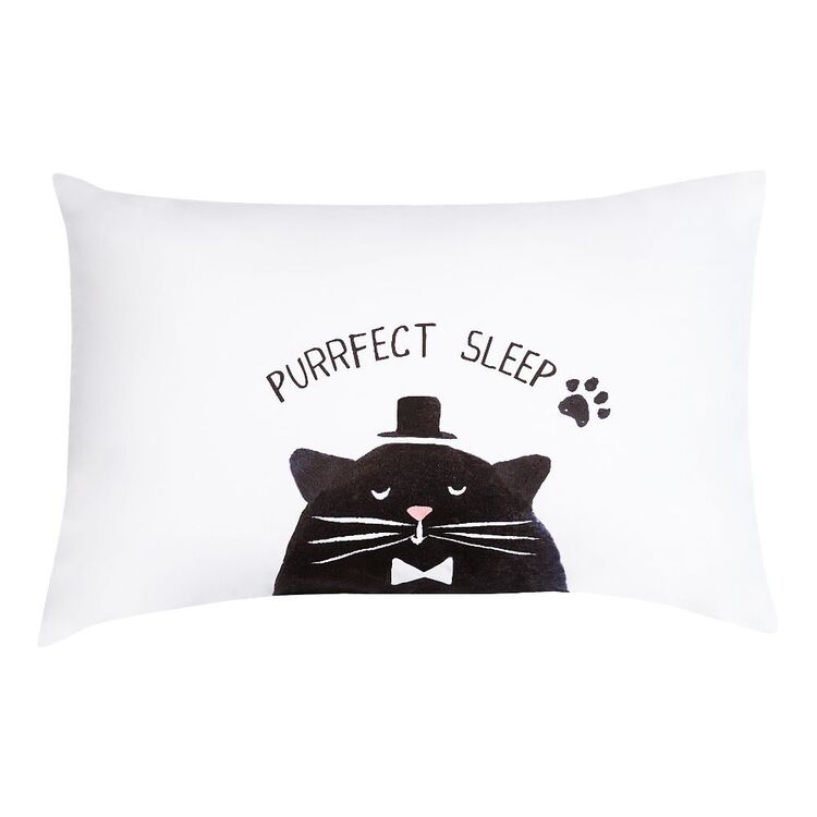 Mozi The Cat Sleeps Here 300 Thread Count Cotton Percale Standard ...
