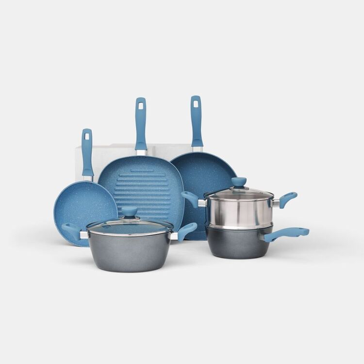 Smith + Nobel Stone Plus 6Piece Cerulean Cookware Set