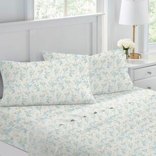 Laura Ashley Rena 375 Thread Count Cotton Sheet Set Teal Double