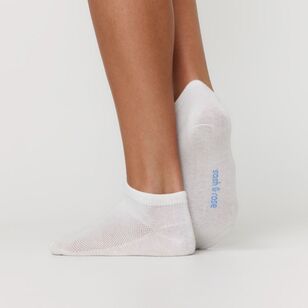 Sash & Rose Women's Mesh Top Sneaker Sock 3 Pack White