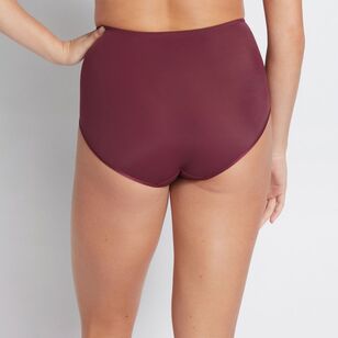 Fayreform Women's Smooth Lace Full Brief Wine