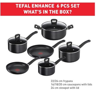 Tefal Enhance 6-Piece Induction Non-Stick Cook Set