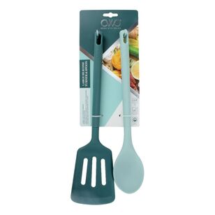 Cooking With Colour Slotted Turner and Solid Spoon