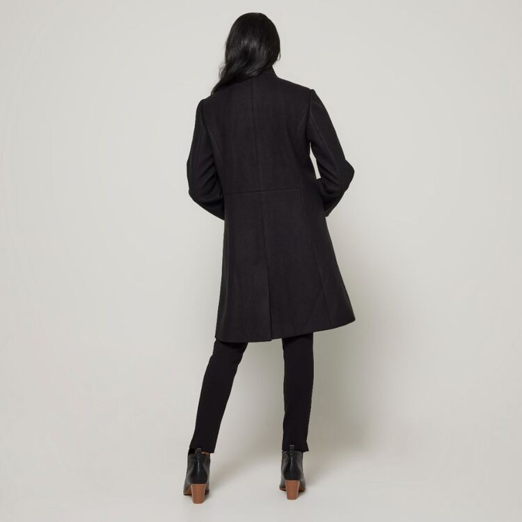 Khoko Smart Women's Funnel Neck Coat Black 18