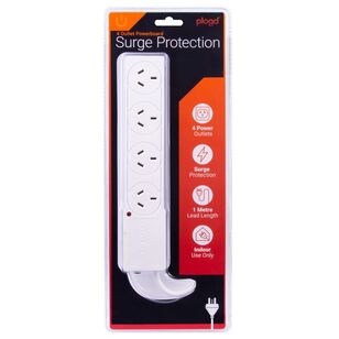 Power 4 Outlet Powerboard With Surge Protection