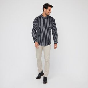 U.S. Polo Assn. Men's Stripe Long Sleeve Shirt Black