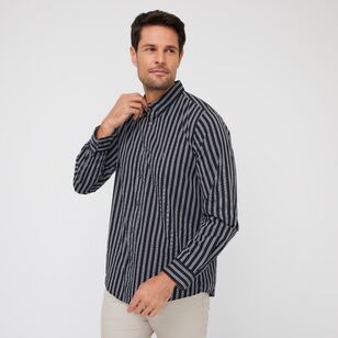 U.S. Polo Assn. Men's Stripe Long Sleeve Shirt Black