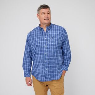 U.S. Polo Assn. Men's Big Check Long Sleeve Shirt Royal Blue