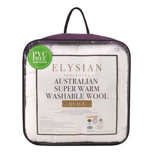 Elysian 600 GSM Australian Wash Wool Quilt White