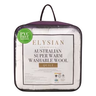 Elysian 600 GSM Australian Wash Wool Quilt White