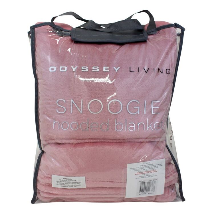 Odyssey Living Snoogie Hooded Blanket Adults Pink