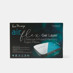 Bas Phillips Airflex Charcoal Infused Memory Foam Pillow Standard Multicoloured & White