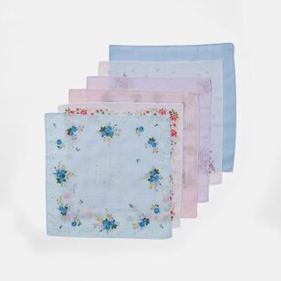 Sash & Rose Handkerchief Assorted 6 Pack Multicoloured Floral One Size