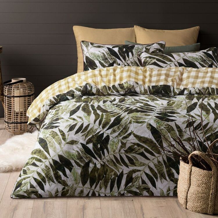 Dri Glo Willow Quilt Cover Set Olive King
