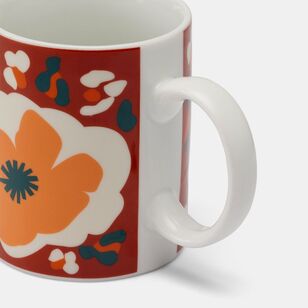 Soren Poppies 4-Piece Mug Set Orange